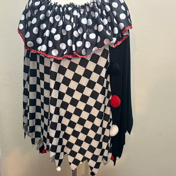 Adult Halloween Costume - Women's Clown Poncho - stick on face jewels included. - Picture 3 of 10